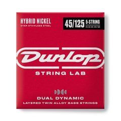 DUNLOP DBHYN45125 DUAL DYNAMIC LAYERED TWIN ALLOY HYBRID WOUND NICKEL BASS STRINGS 45-125 | 5-STRING 41159 фото