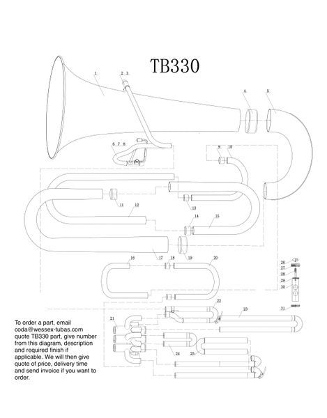 Учнівська туба BBb &laquo;Imp&raquo; Wessex TB330, лак TB330-L фото