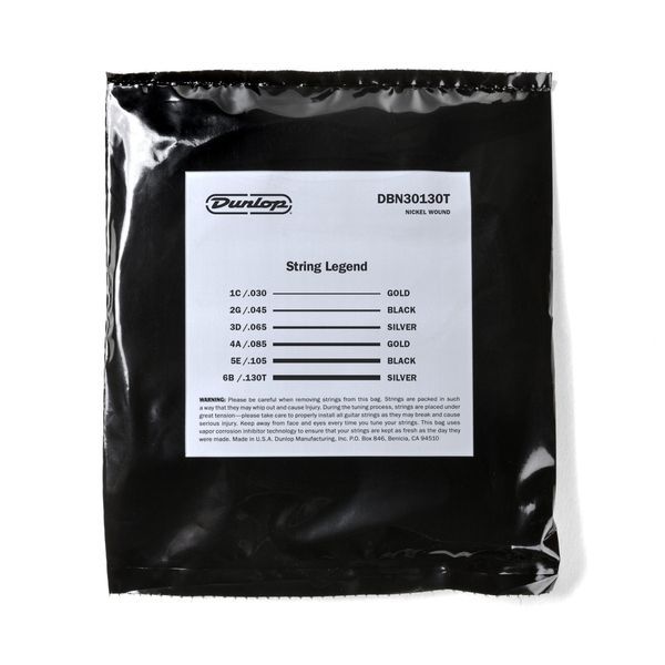 Струни для 6-струнної бас-гітари Dunlop DBN30130T Nickel Wound Tapered 121376 фото