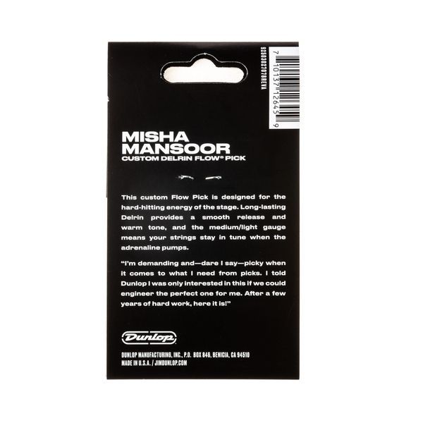 Медіатор Dunlop 573P.65MM Delrin Flow Misha Mansoor Custom Live .65 mm (6 шт.) 128159 фото