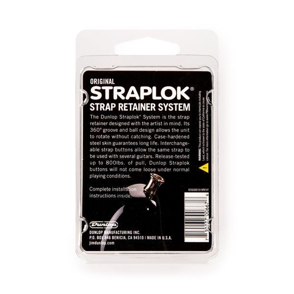 Стреплок Dunlop SLS1103BK Black Oxide Straplok Strap Retainers Original 121002 фото