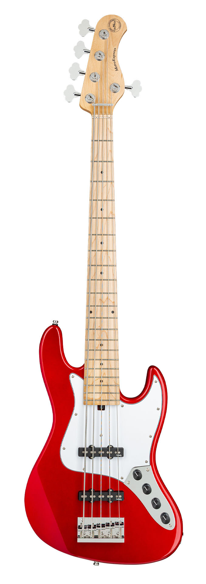 SADOWSKY MetroExpress 21-Fret Vintage J/J Bass, Maple, 5-String (Candy Apple Red Metallic) — загальний вигляд