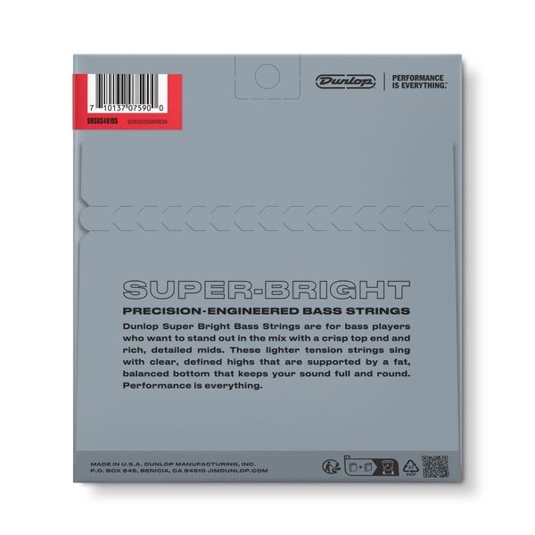 Струни для бас-гітари Dunlop DBSBS45105 Super Bright Stainless Steel 121845 фото