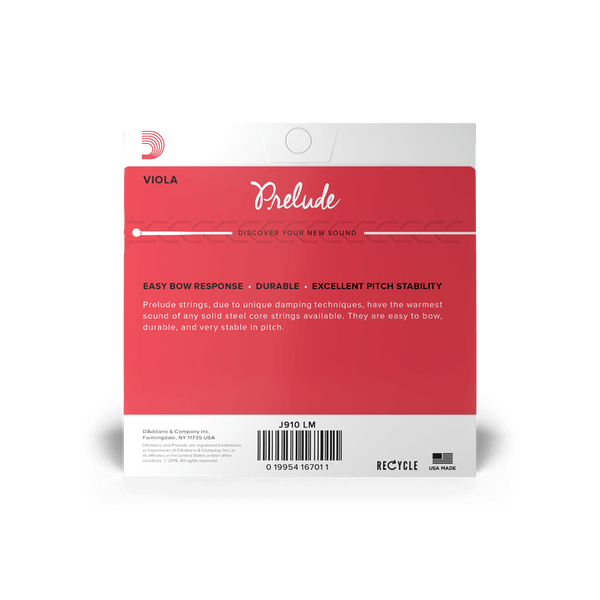 Комплект струн D'Addario Prelude 4/4 для альта (Long Scale, Medium Tension) 19507 фото
