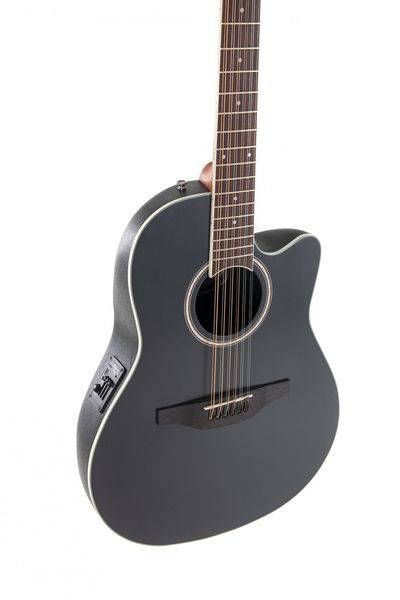 Электроакустическая 12-струнная гитара Applause Heritage Traditional AB2412II Mid Cutaway Black Satin G-AP521175 фото