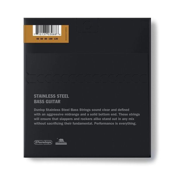 DUNLOP DBS40120 STAINLESS STEEL LIGHT 5-STRING 40-120 &mdash; Bass Guitar Strings 20555 photo