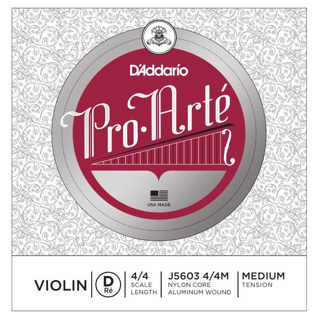 D'ADDARIO PRO-ARTÉ VIOLIN SINGLE D STRING 4/4 Scale Medium Tension — упаковка
