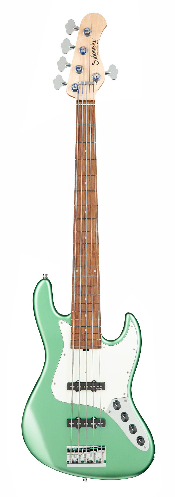 SADOWSKY MetroLine 21-Fret Vintage J/J Bass, Alder, 5-String (Solid Sage Green Metallic Satin) — загальний вигляд