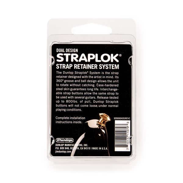Стреплок Dunlop SLS1036BN Black Nickel Straplok Strap Retainers Dual Design 126415 фото