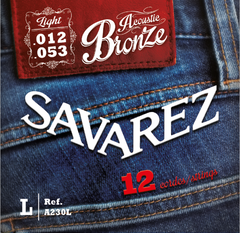 Струны для 12-струнной акустической гитары Savarez 80/20 Bronze A230L, 12-53 128145 фото