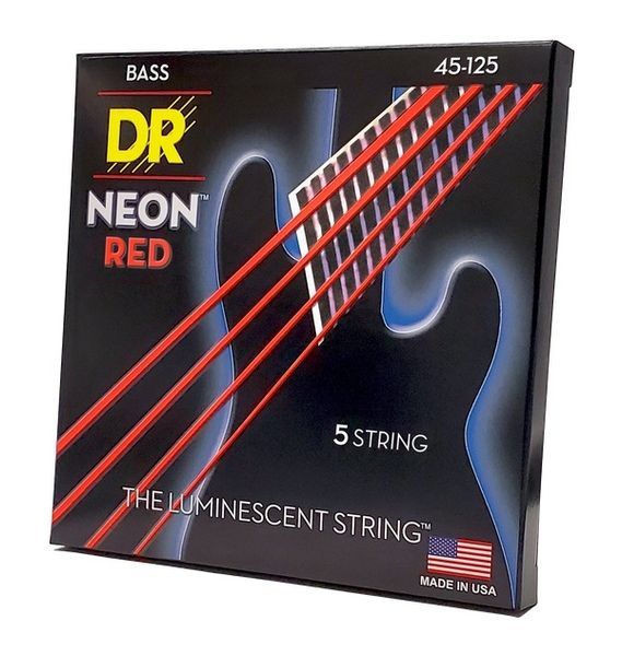 DR Strings NEON Red Bass - Medium 5 String (45-125) 41186 фото