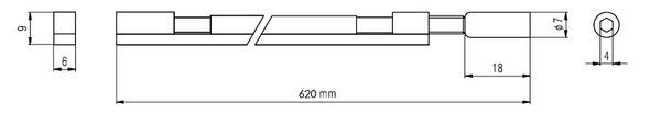 PAXPHIL RD003-620 Two-Way Bass Guitar Truss Rod, 620 mm 21617 photo