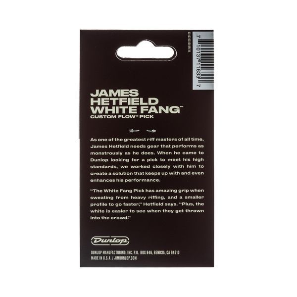Медиатор Dunlop PH122P1.14 Hetfield's White Fang 1.14 mm (6 шт.) 126514 фото