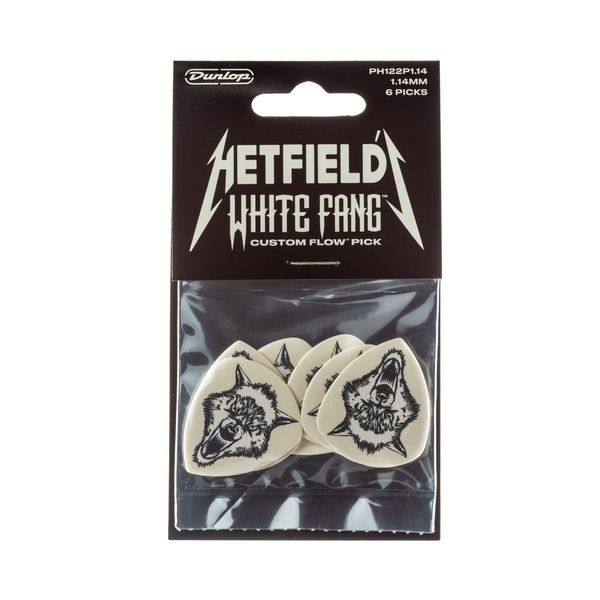 Медиатор Dunlop PH122P1.14 Hetfield's White Fang 1.14 mm (6 шт.) 126514 фото