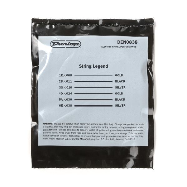 DUNLOP DEN0838 NICKEL WOUND ELECTRIC GUITAR STRINGS (08-38) 20563 фото