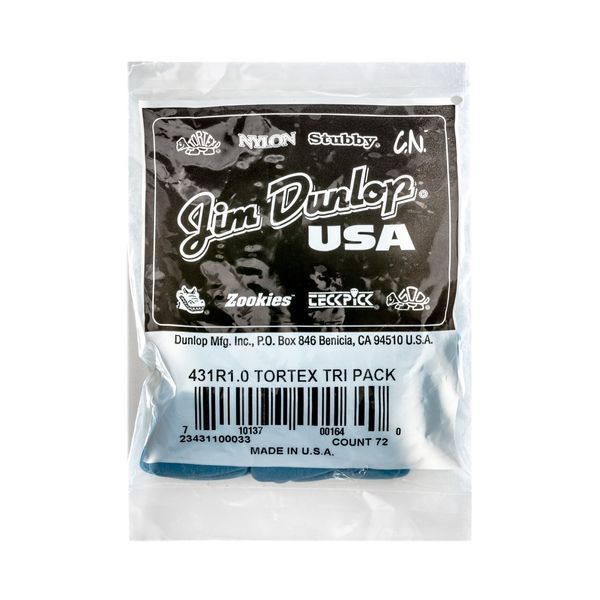 Медіатор Dunlop 431R1.0 Tortex Triangle 1.0 mm (72 шт.) 121940 фото