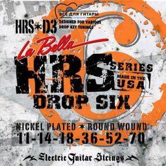 Струни для електрогітари La Bella Nickel Round Wound Drop Tune HRS-D3, 11-70 116364 фото