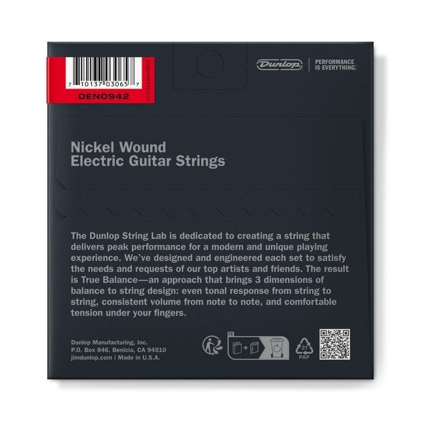 DUNLOP DEN0942 NICKEL WOUND ELECTRIC GUITAR STRINGS (09-42) 20564 фото