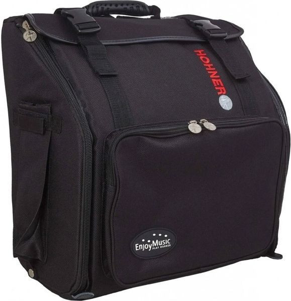 Акордеон Hohner Bravo I 49 F Black A40461 Freebass SilentKey (з чохлом) 128772 фото