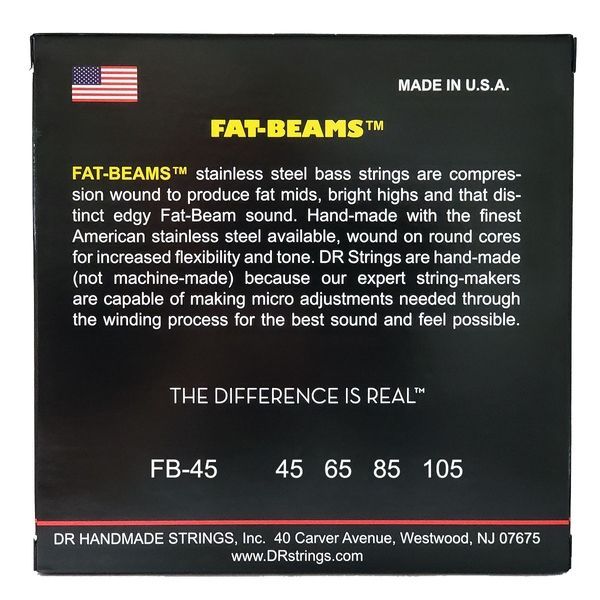 DR Strings FAT-BEAMS Bass - Medium (45-105) &mdash; Bass Guitar Strings 40828 photo