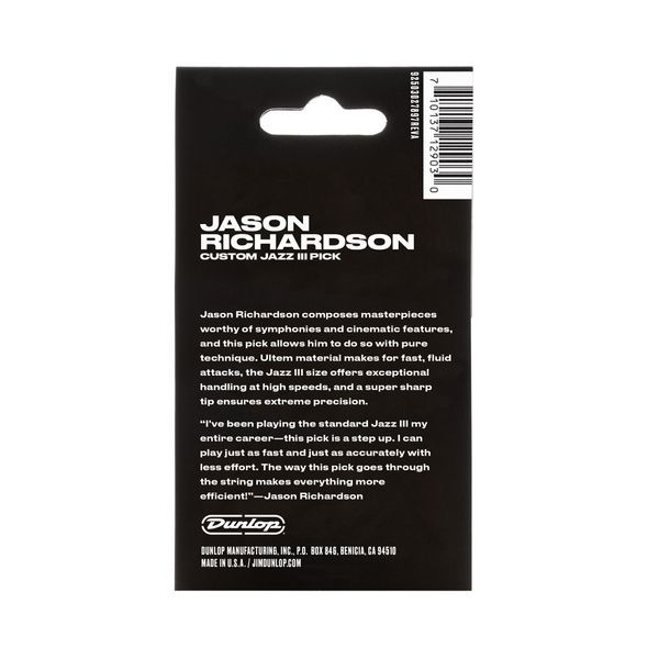 Медиатор Dunlop 561PJR Jason Richardson Custom Jazz III 1.38 mm (6 шт.) 128158 фото