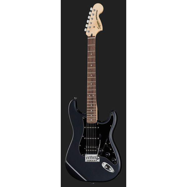 Squier Affinity Stratocaster HSS Pack + Fender Frontman 15G (Charcoal Frost Metallic) — guitar front view