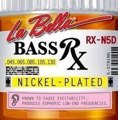 Струни для 5-струнної бас-гітари La Bella Nickel Round Wound RX-N5D, 45-130 121452 фото