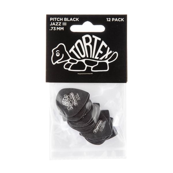 Медиатор Dunlop 482P.73 Tortex Pitch Black Jazz III .73 mm (12 шт.) 125384 фото