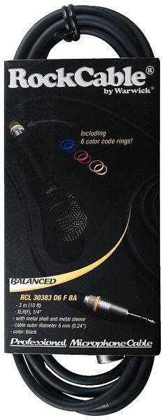 ROCKCABLE RCL30383 D6F BA - Microphone Cable - XLR (f) / TRS Jack (3m) 32949 фото