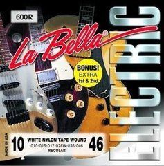 Струни для електрогітари La Bella White Nylon Tape Wound 600R, 10-46 121487 фото