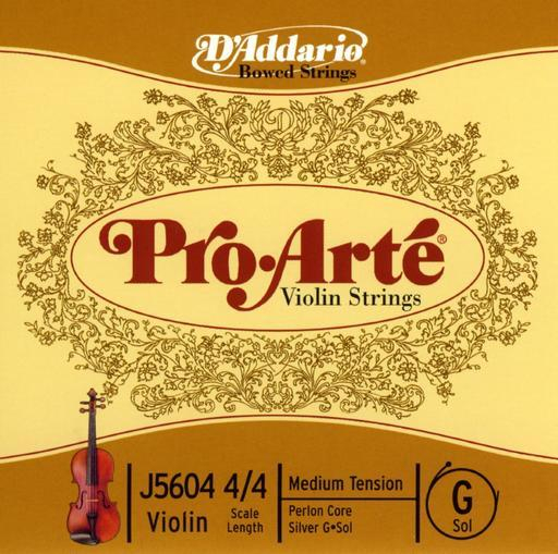 D'ADDARIO PRO-ARTÉ VIOLIN SINGLE G STRING 4/4 Scale Medium Tension — упаковка