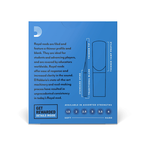Трость для сопрано-саксофона D'Addario Royal №1,5 (1 шт) 23733 фото