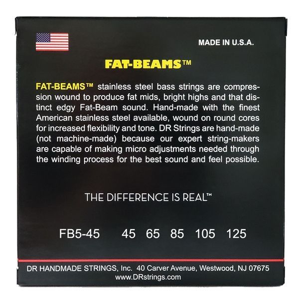 DR Strings FAT-BEAMS Bass 5-String - Medium (45-125) 40829 фото