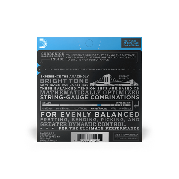 D'ADDARIO EXL120BT XL NICKEL WOUND BALANCED TENSION SUPER LIGHT (09-40) 30084 фото