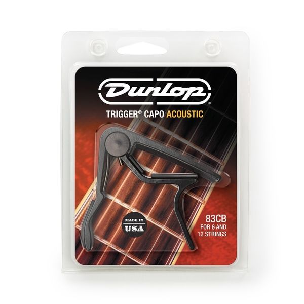 Каподастр для акустичної гітари Dunlop 83CB Black Acoustic Trigger Curved Capo 113738 фото