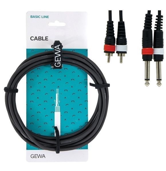 Инсертный кабель GEWA Basic Line 2x Mono Jack 6,3 мм/2x RCA (6 м) G-190220 фото