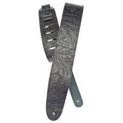 Гитарный ремень D'ADDARIO 25LE00 DELUXE LEATHER (EMBOSSED, BLACK) 26218 фото