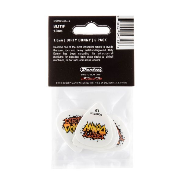 Медиатор Dunlop BL111P1.0 Dirty Donny 1.0 mm (6 шт.) 121876 фото