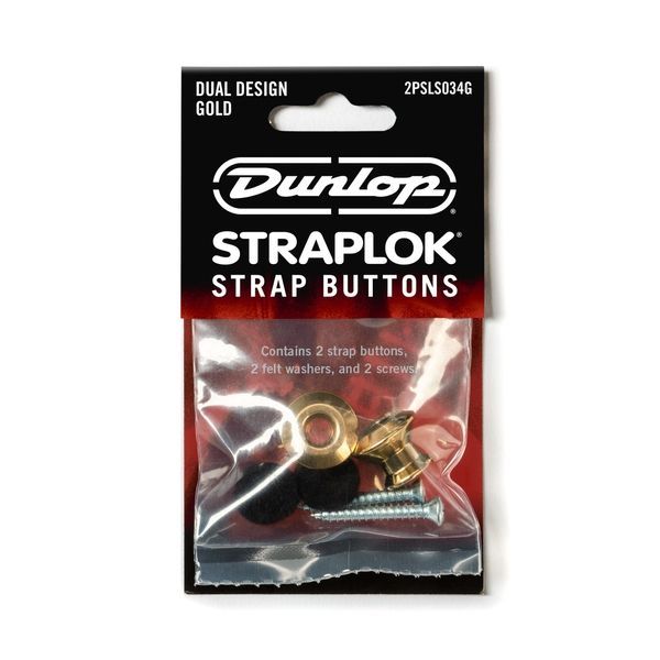 Держатели для стреплоков Dunlop 2PSLS034G Gold Straplok Dual Design Strap Button Set 127258 фото